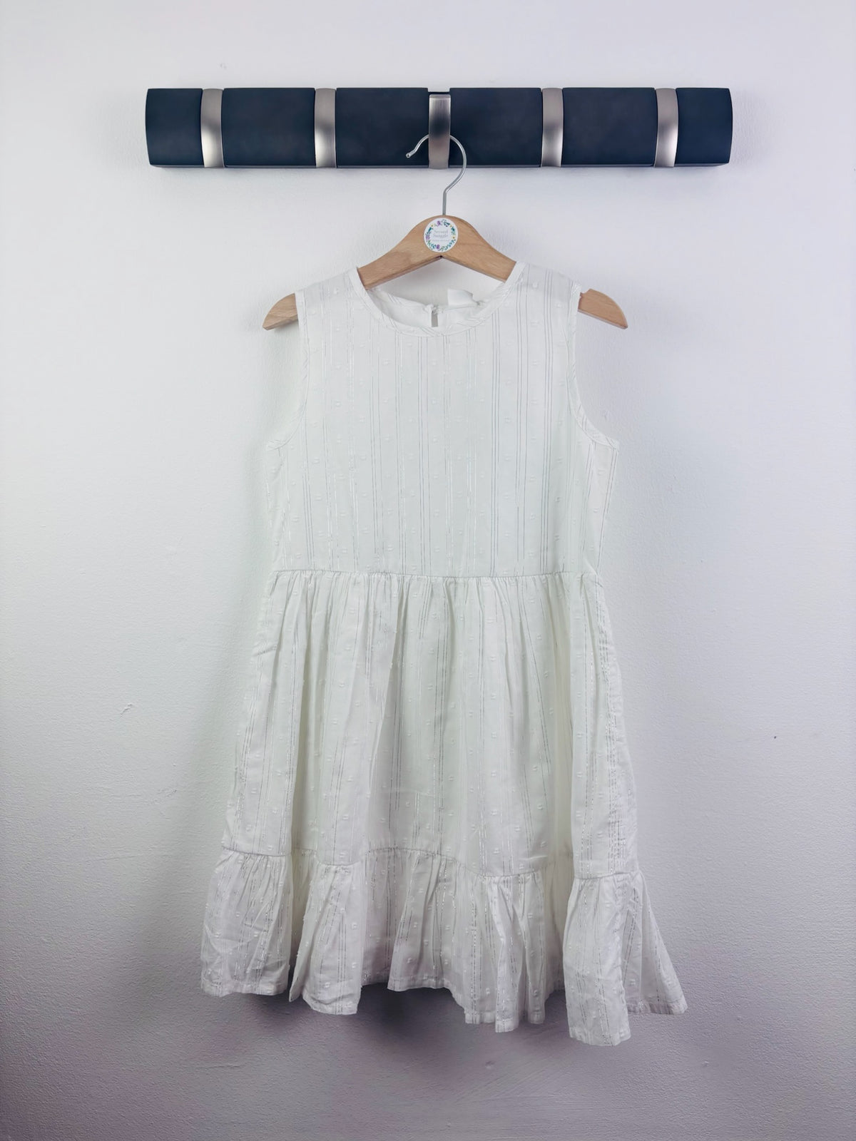 Next White Textured Tiered Dress 6 Years-Dresses-Second Snuggle Preloved