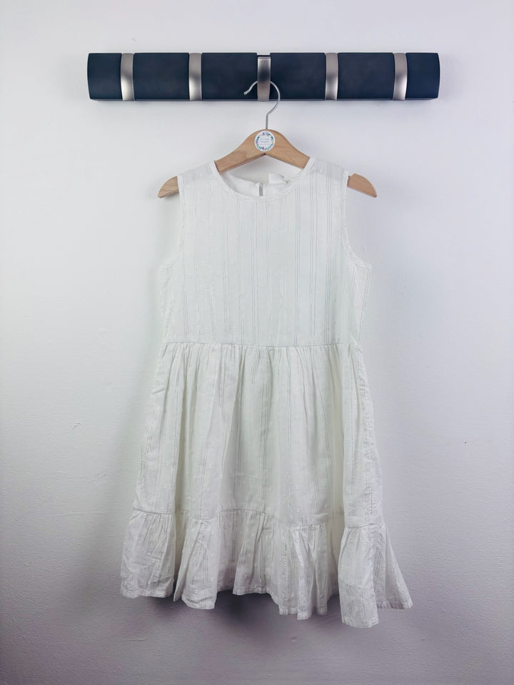 Next White Textured Tiered Dress 6 Years