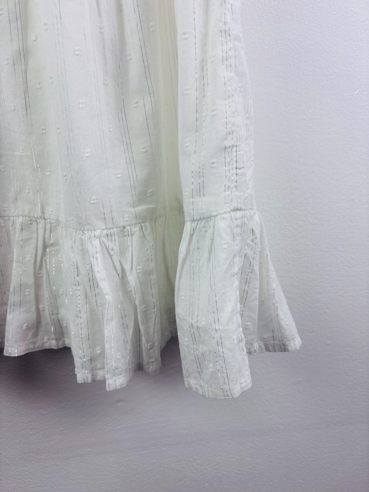 Next White Textured Tiered Dress 6 Years