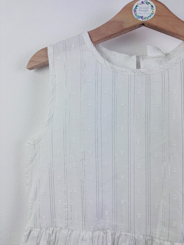 Next White Textured Tiered Dress 6 Years