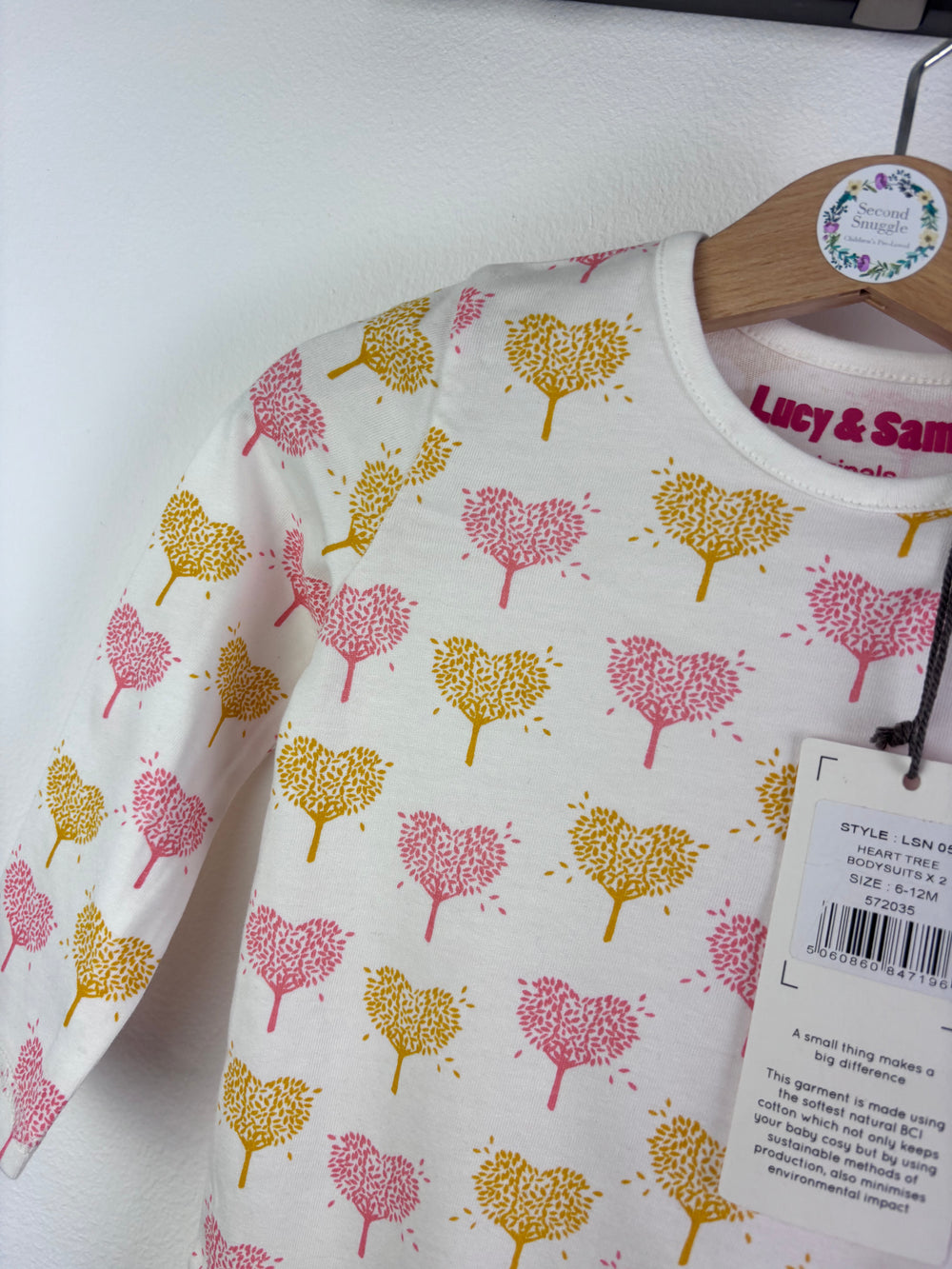 Lucy & Sam Pink & Tree Print Bodysuit Set 6-12 Months-Vests-Second Snuggle Preloved