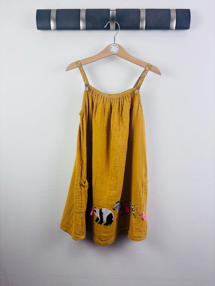 Next Mustard Animal Appliqué Dress 5-6 Years