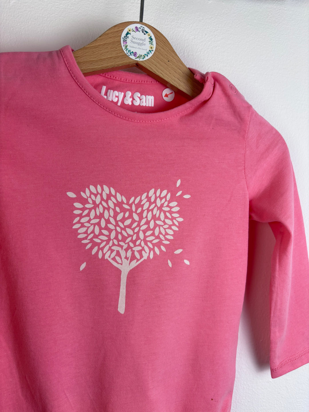 Lucy & Sam Pink & Tree Print Bodysuit Set 6-12 Months-Vests-Second Snuggle Preloved