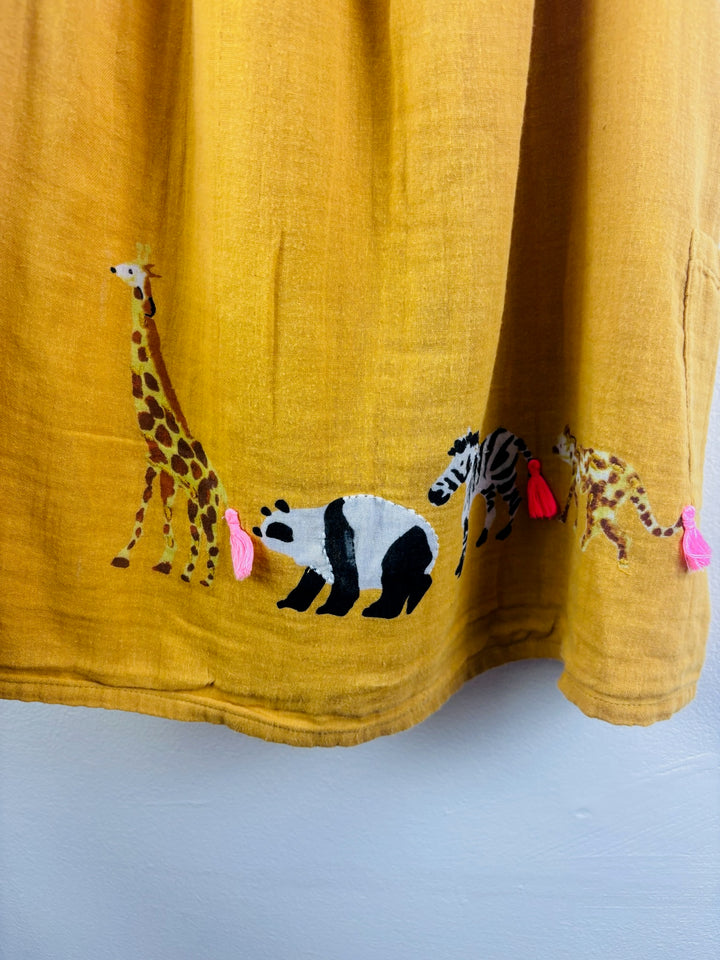 Next Mustard Animal Appliqué Dress 5-6 Years
