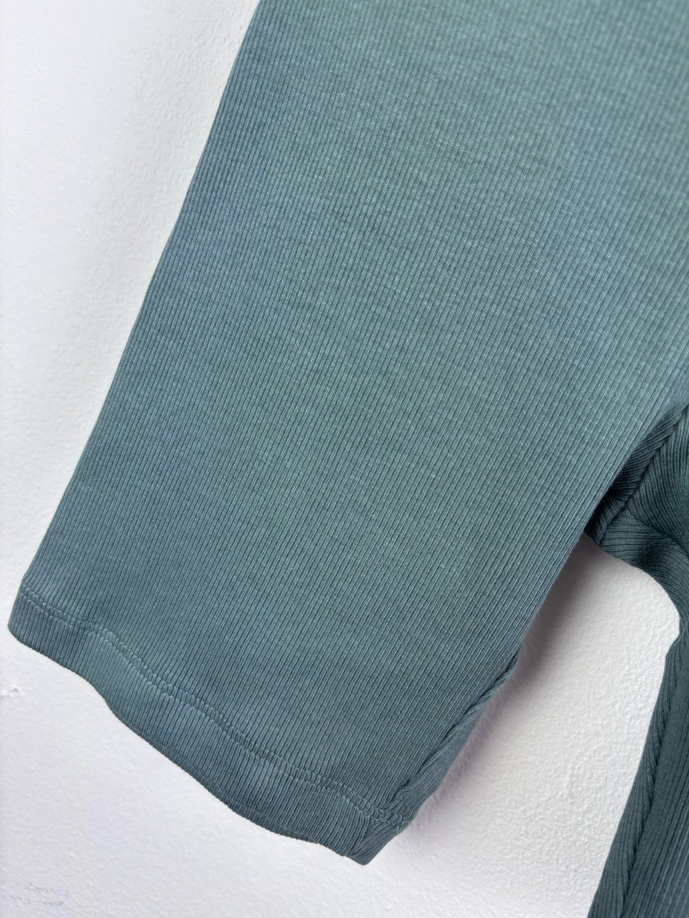 M&S Green Cycling Shorts Ribbed Stretch Cotton 5-6 Years-Shorts-Second Snuggle Preloved