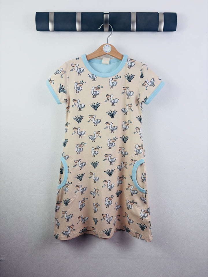 Meyaday Beige Pelican Print Jersey Dress 5-6 Years