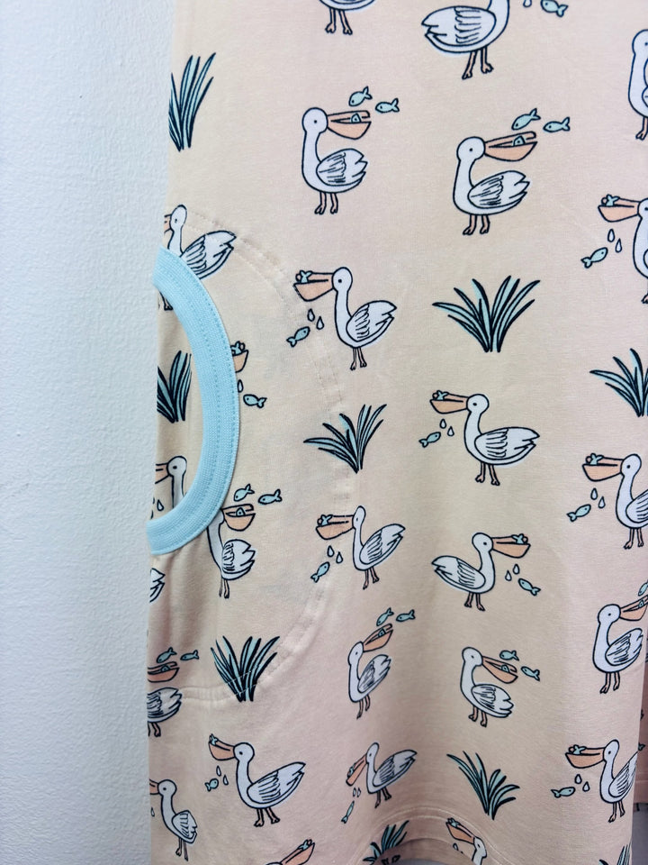 Meyaday Beige Pelican Print Jersey Dress 5-6 Years