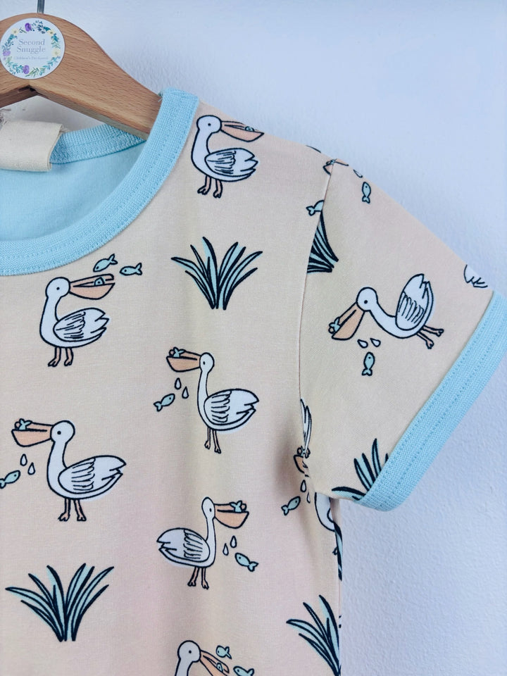 Meyaday Beige Pelican Print Jersey Dress 5-6 Years