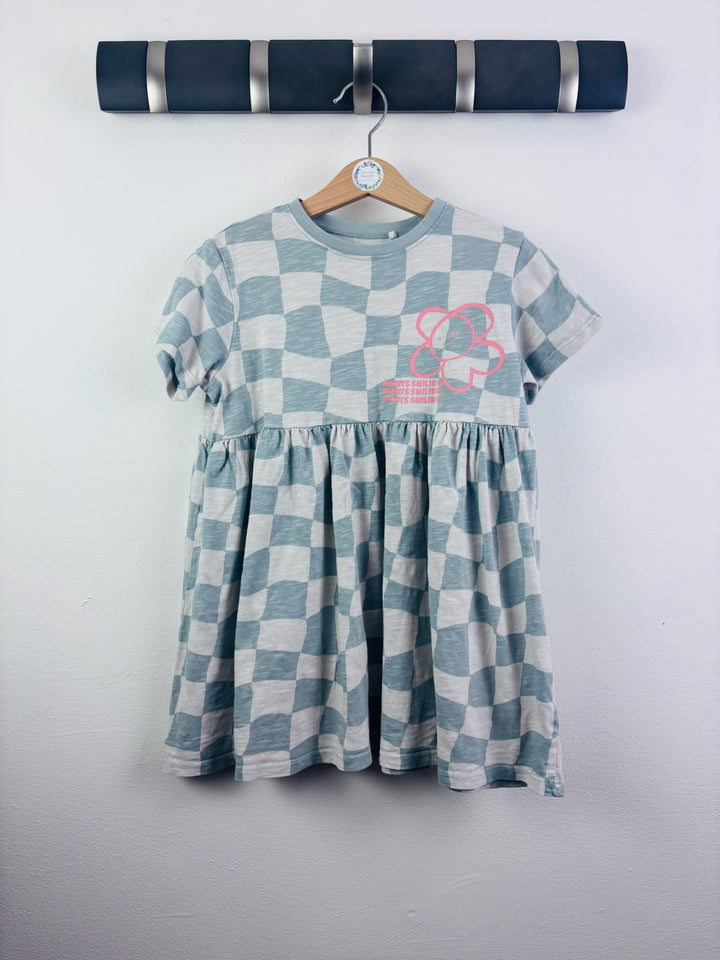 Next Blue White Checkerboard Jersey Dress 4-5 Years