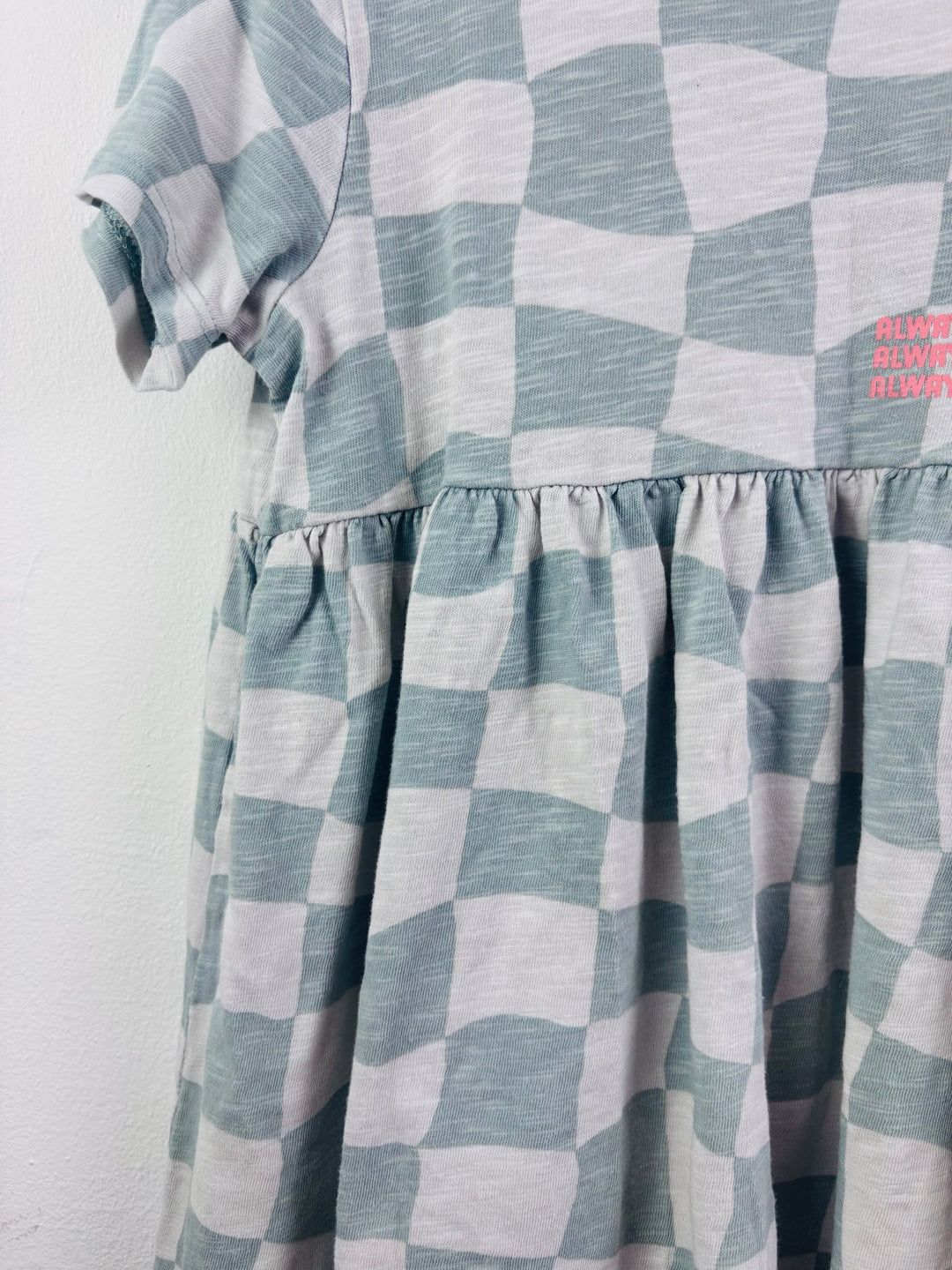 Next Blue White Checkerboard Jersey Dress 4-5 Years