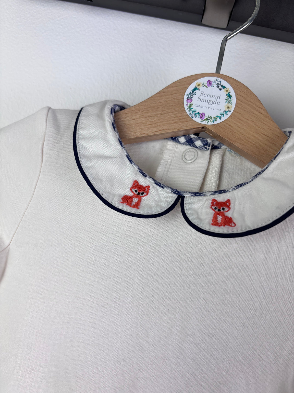 JoJo Maman Bébé Cream Fox Vest Set 3 Pack 0-3 Months-Vests-Second Snuggle Preloved