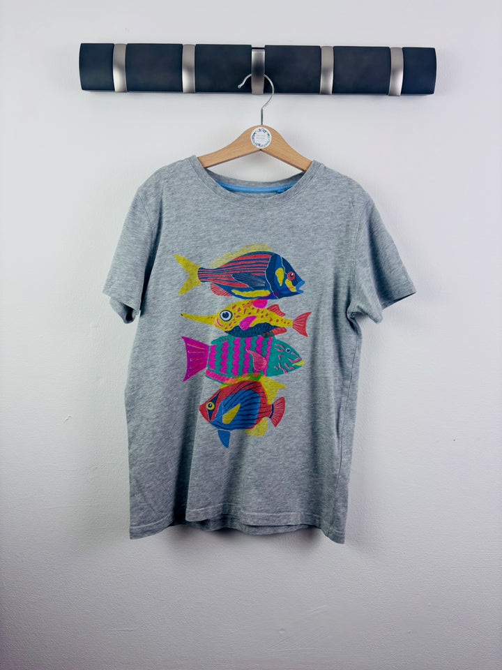 Boden Grey Colourful Fish T-Shirt 9-10 Years