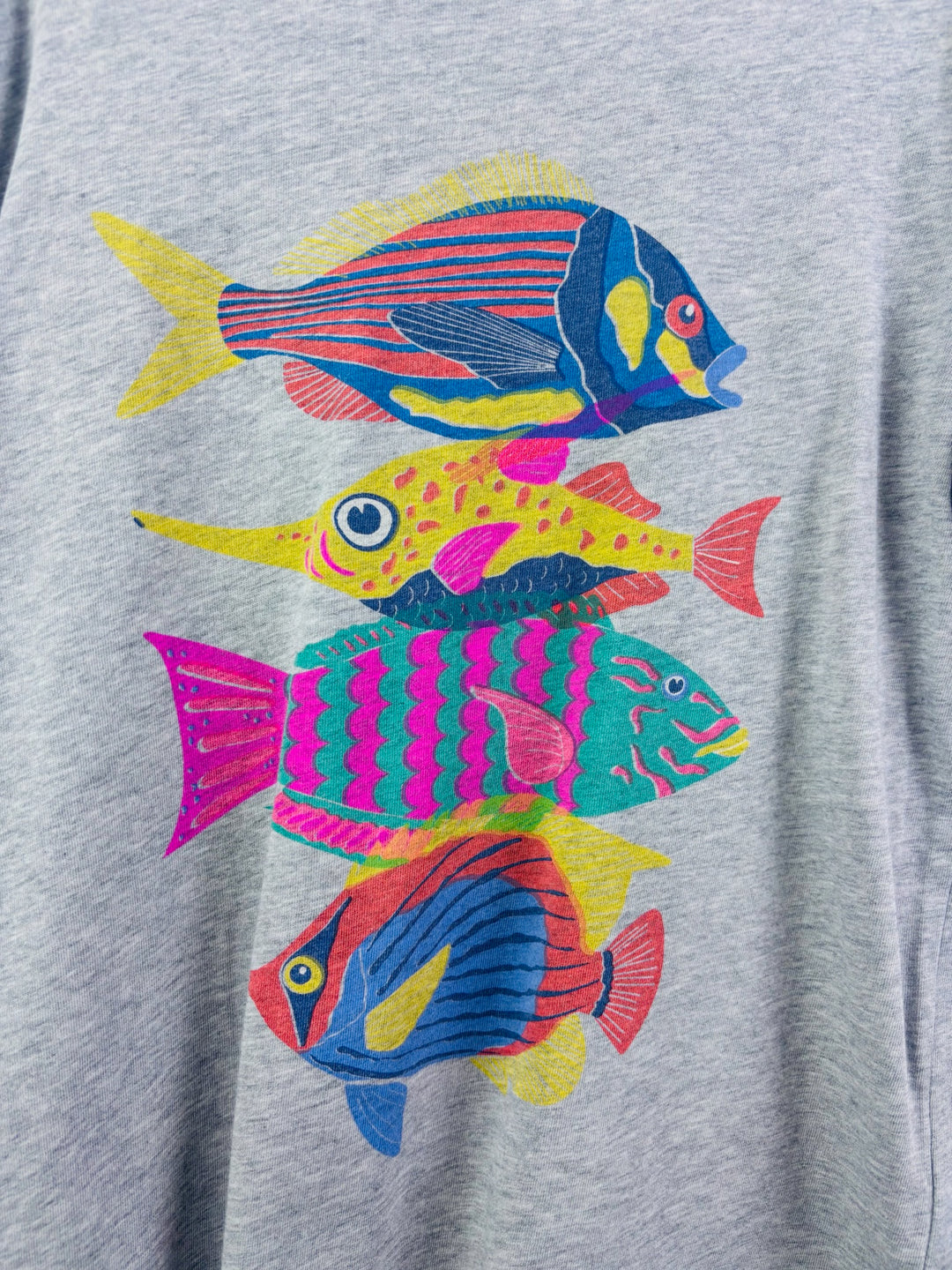 Boden Grey Colourful Fish T-Shirt 9-10 Years