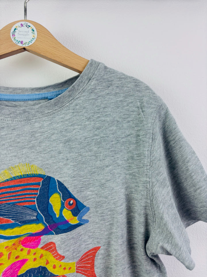 Boden Grey Colourful Fish T-Shirt 9-10 Years