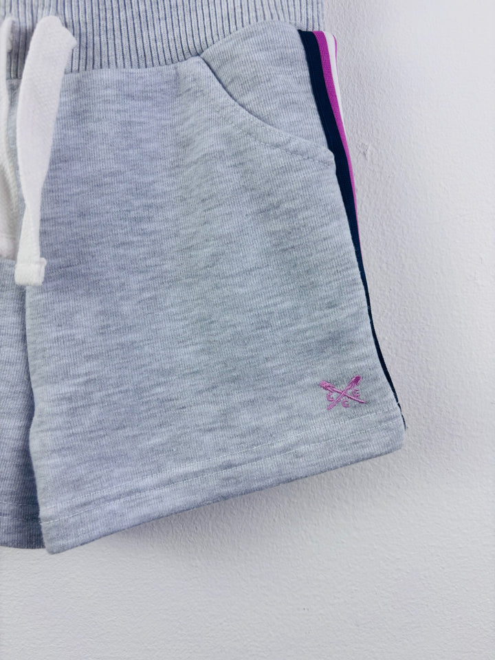 Crew Clothing Grey Jersey Shorts Pink Trim 5-6 Years