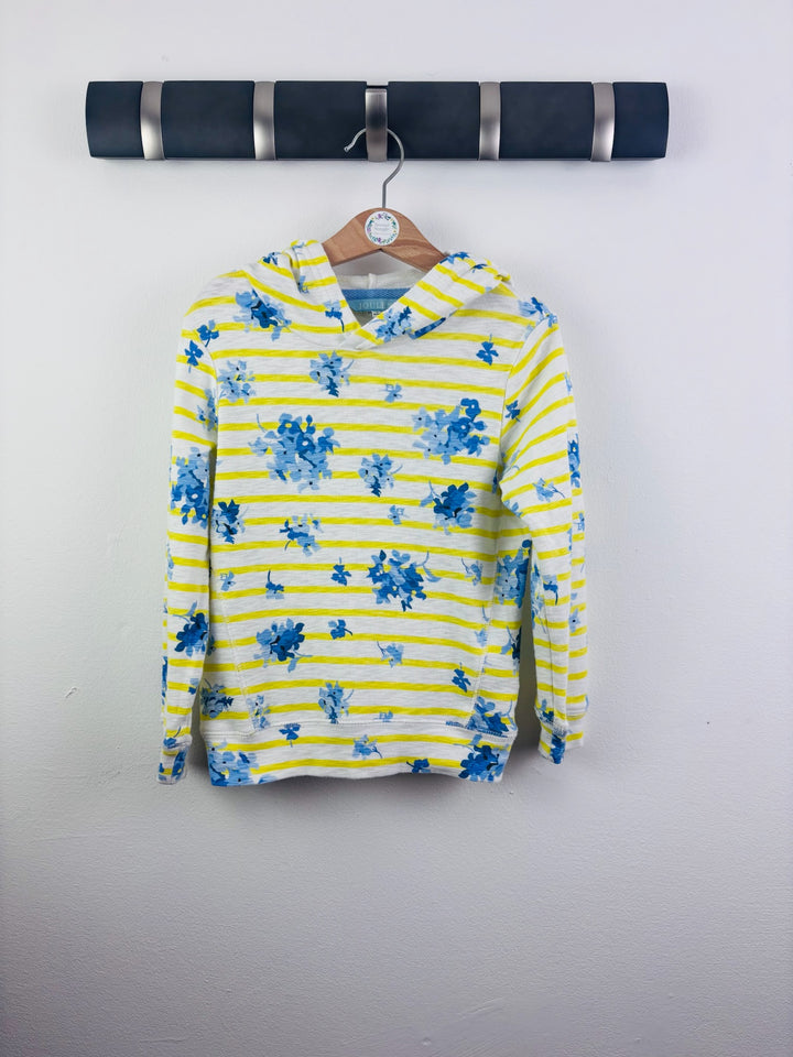 Joules Yellow Stripe Blue Floral Hoodie 4-5 Years