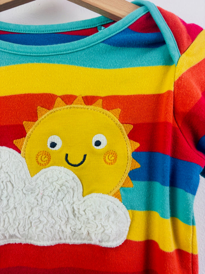 Frugi Rainbow Stripe Sun Appliqué T-Shirt 4-5 Years