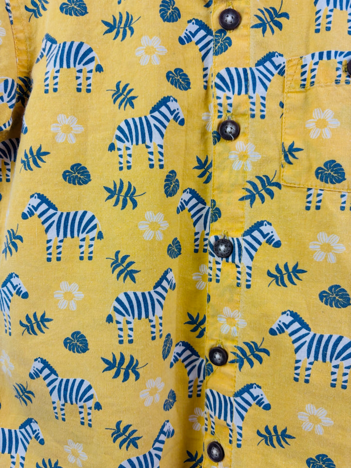 JoJo Maman Bébé Yellow Zebra Print Shirt 5-6 Years