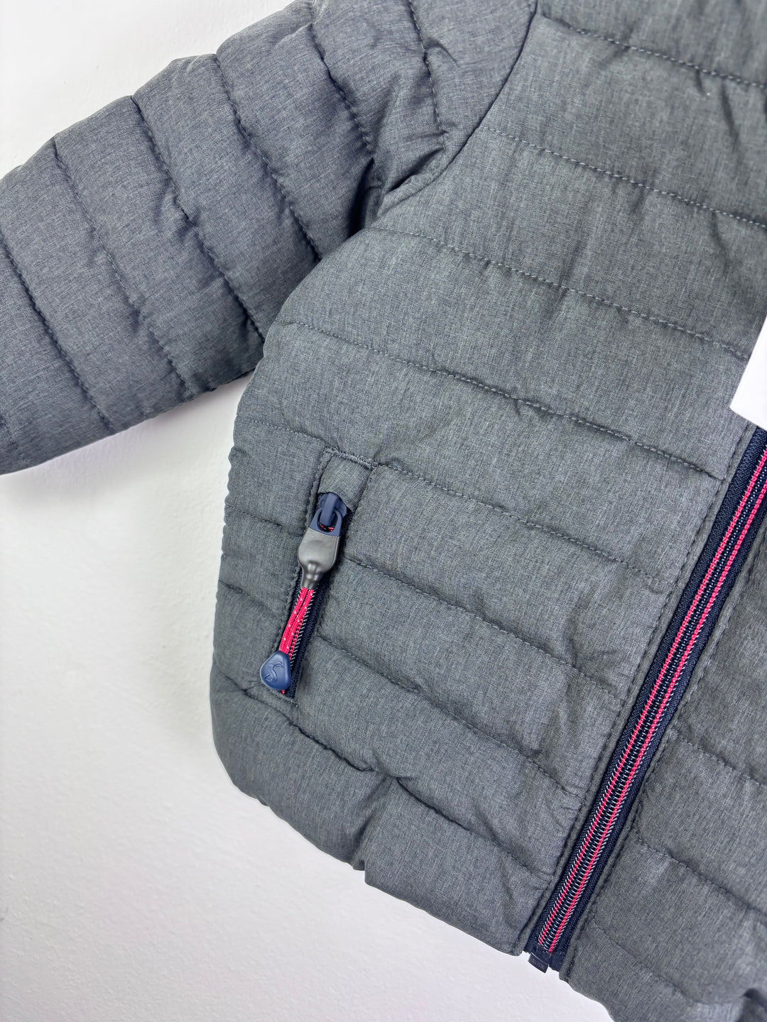 Joules Grey Padded Jacket Hooded Quilted 9-12 Months-Coats-Second Snuggle Preloved