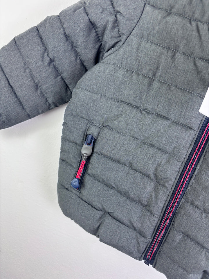 Joules Grey Padded Jacket Hooded Quilted 9-12 Months-Coats-Second Snuggle Preloved