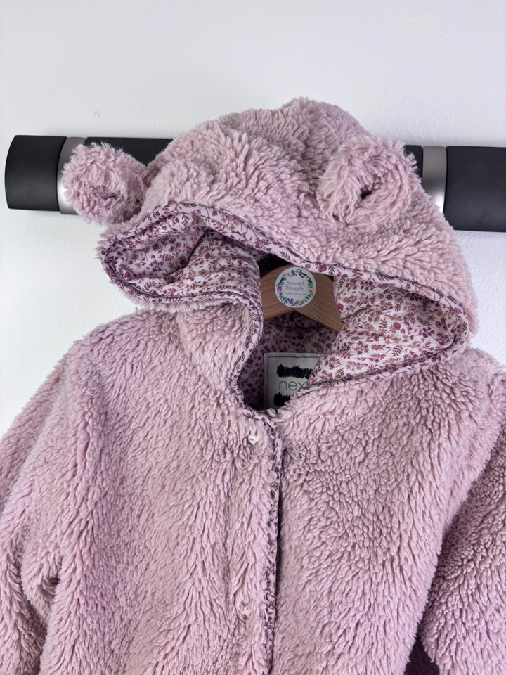 Next Pink Teddy Coat Hooded Bear Ears 4-5 Years-Coats-Second Snuggle Preloved