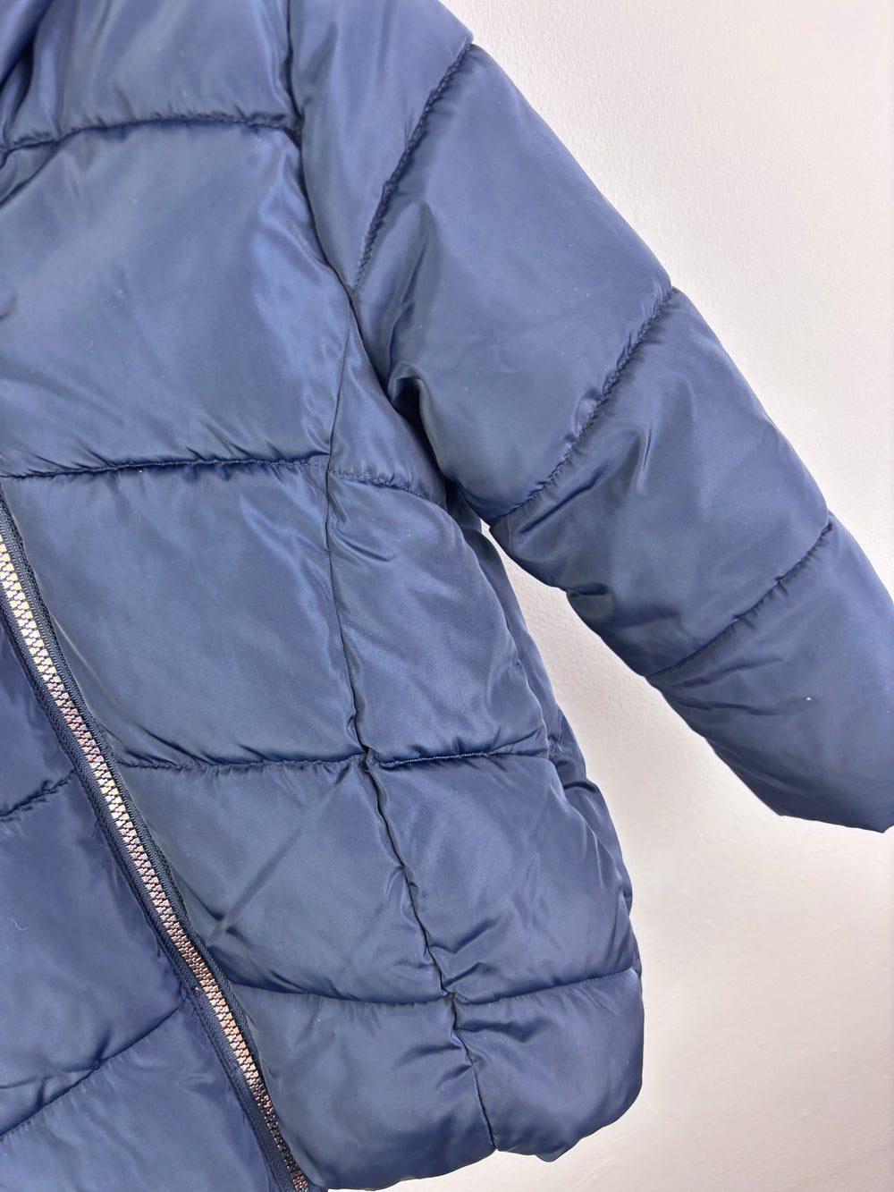 M&S Navy Padded Coat Hooded Bear Ears 3-4 Years-Coats-Second Snuggle Preloved