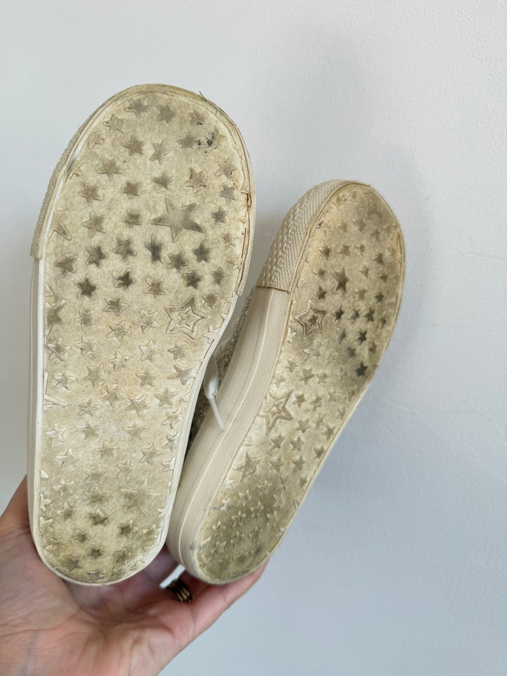 Next Silver Glitter High Top Trainers UK 12-Boots-Second Snuggle Preloved