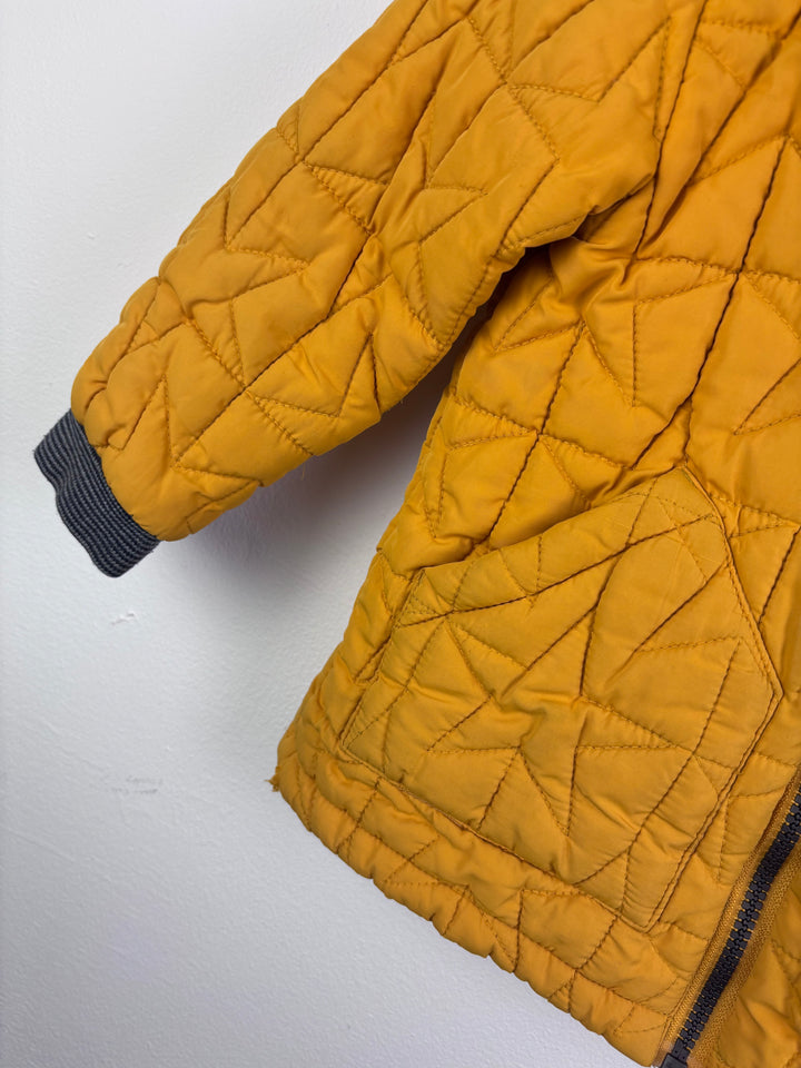 Next Mustard Quilted Jacket Hooded Star Stitch 3-4 Years