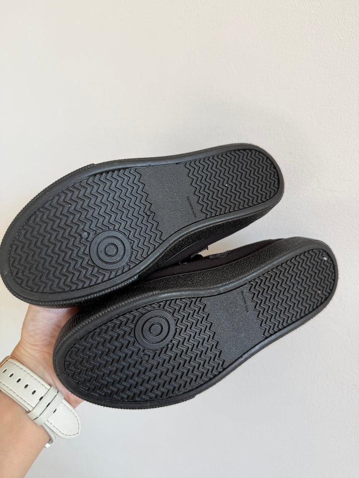 Next Black Butterfly Canvas Mary Jane Shoes UK 12.5F-Shoes-Second Snuggle Preloved