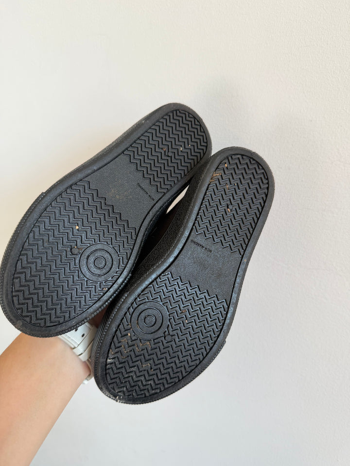 Next Black Canvas Touch Fastening Plimsolls UK 10.5F-Shoes-Second Snuggle Preloved