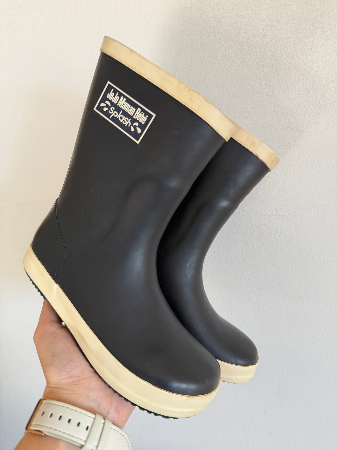 JoJo Maman Bébé Navy Wellington Boots UK 11-Boots-Second Snuggle Preloved