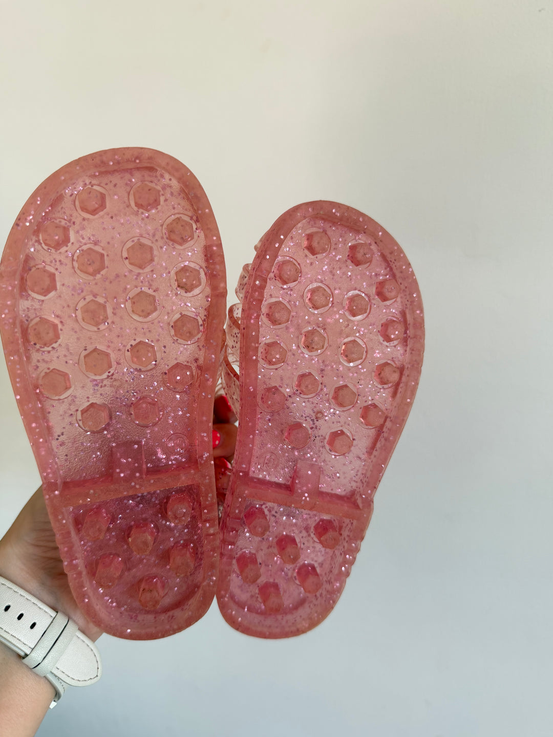 Baby Gap Pink Glitter Jelly Sandals UK 10-Sandals-Second Snuggle Preloved