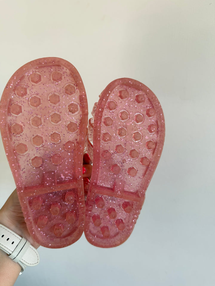 Baby Gap Pink Glitter Jelly Sandals UK 10-Sandals-Second Snuggle Preloved