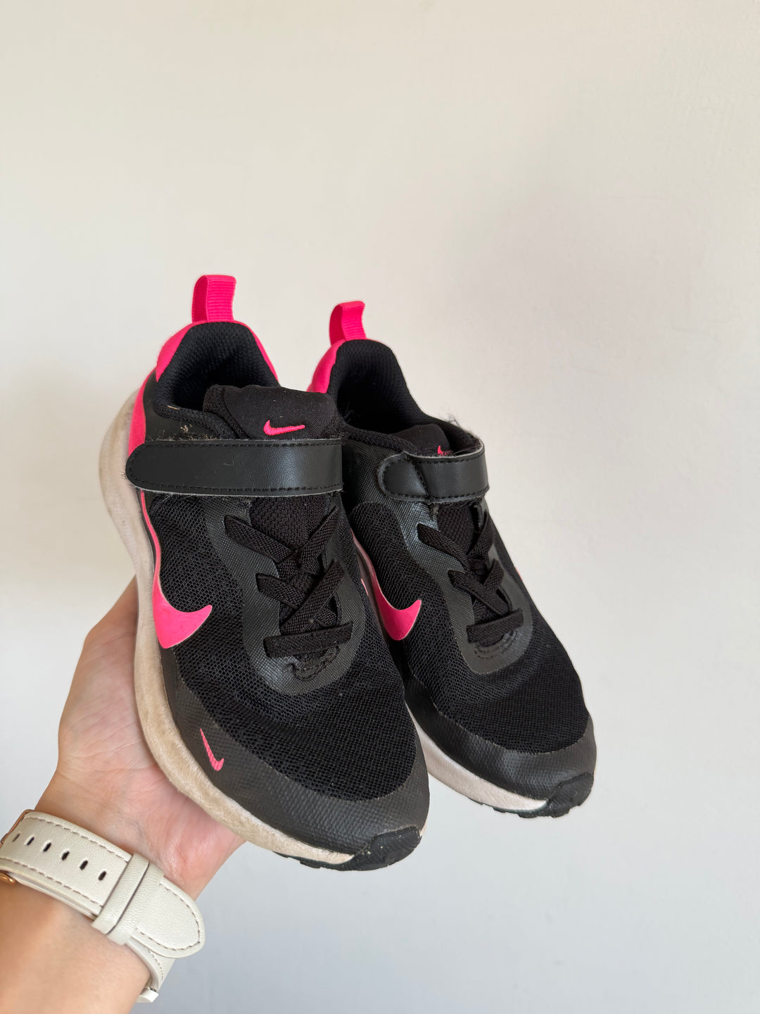 Nike Black Pink Touch Fastening Trainers UK 11