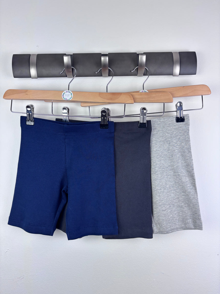 M&S Ribbed Shorts Set Blue Grey 4-5 Years-Shorts-Second Snuggle Preloved