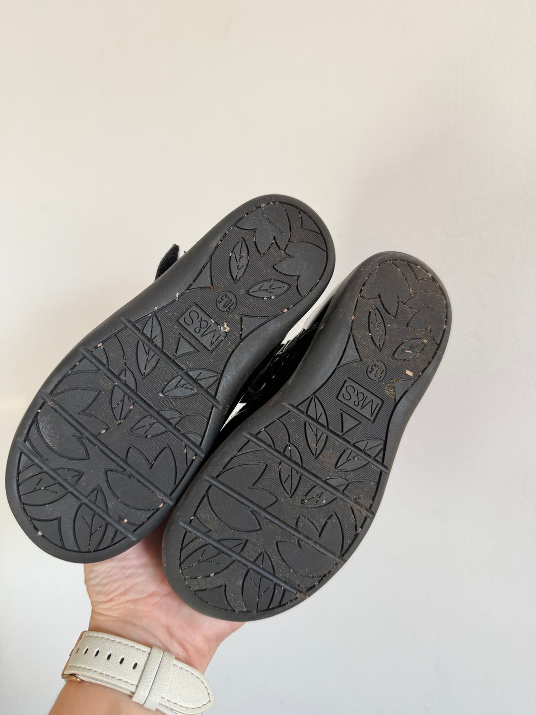 M&S Disney Frozen Black Patent School Shoes UK 10.5