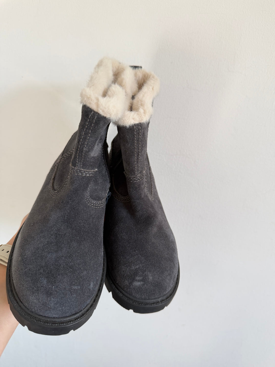 Geox Grey Suede Faux Fur Lined Boots EU 30 UK 11.5