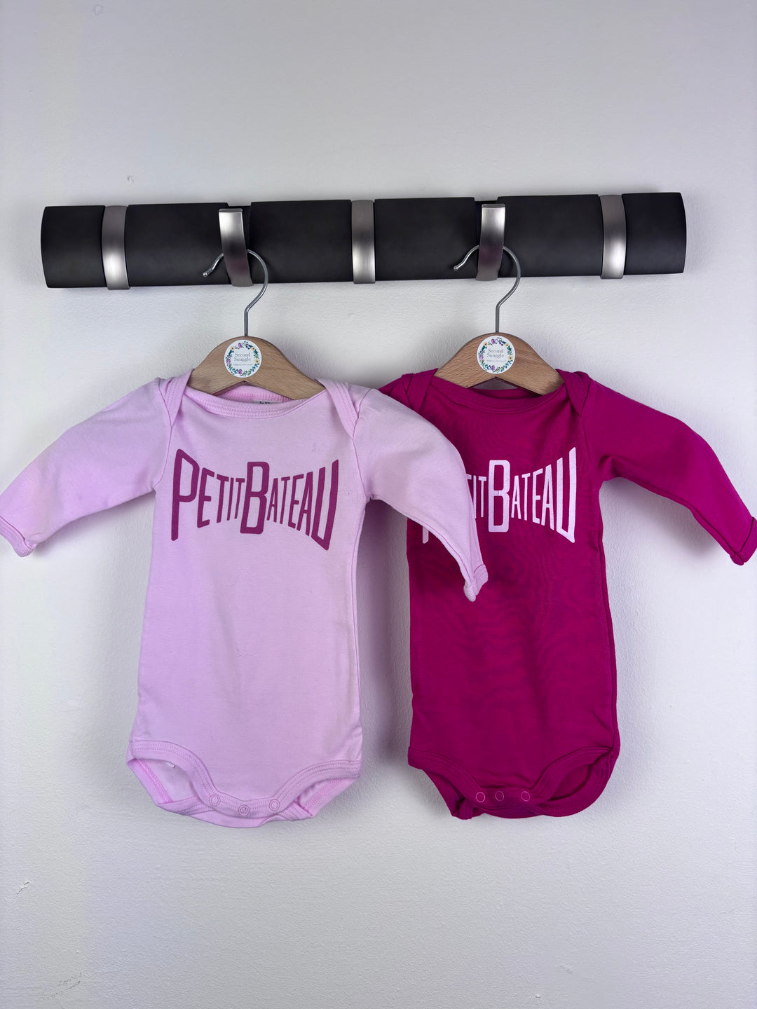 Petit Bateau Pink Long Sleeve Baby Vests 3 Months-Vests-Second Snuggle Preloved
