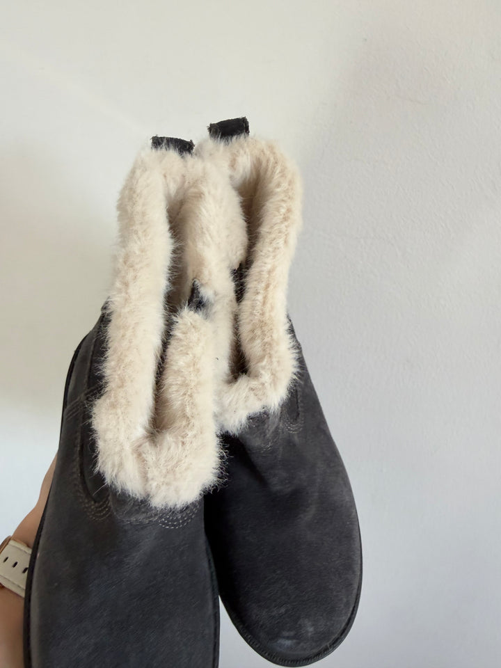 Geox Grey Suede Faux Fur Lined Boots EU 30 UK 11.5