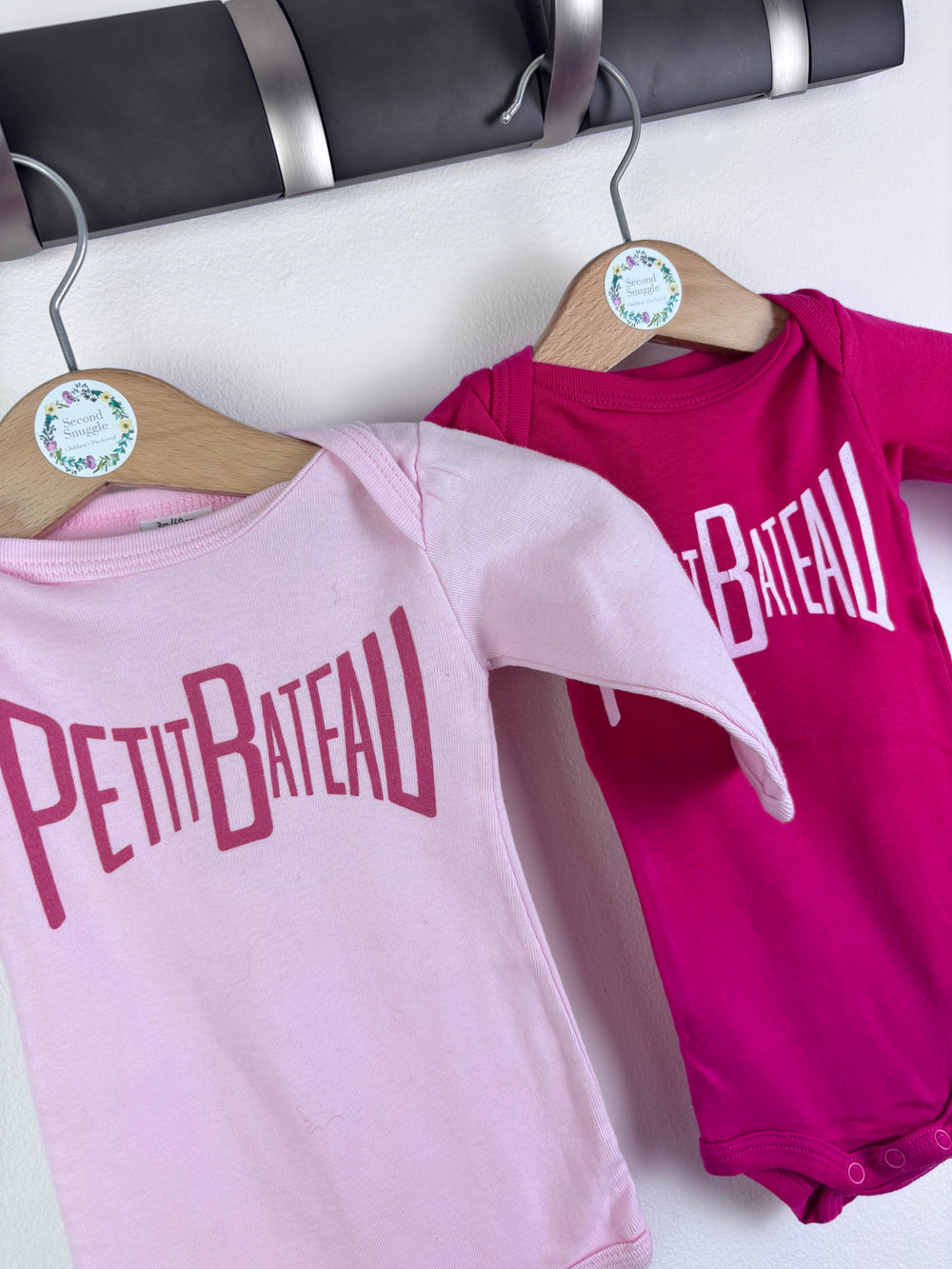 Petit Bateau Pink Long Sleeve Baby Vests 3 Months-Vests-Second Snuggle Preloved