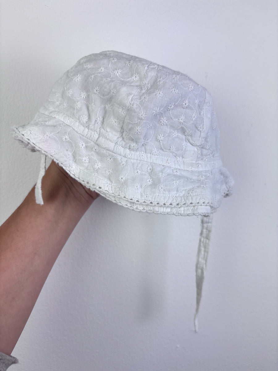 JoJo Maman Bébé Blue Floral Reversible Sun Hat 3-6 Months-Hats-Second Snuggle Preloved