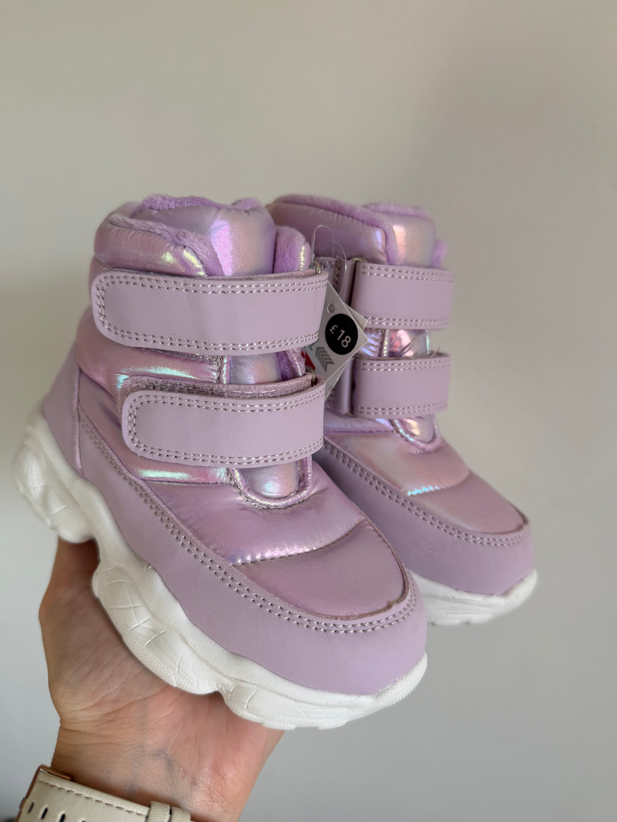 Matalan Lilac Metallic Winter Snow Boots UK 8-Boots-Second Snuggle Preloved