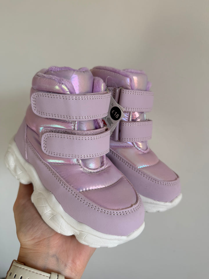 Matalan Lilac Metallic Winter Snow Boots UK 8