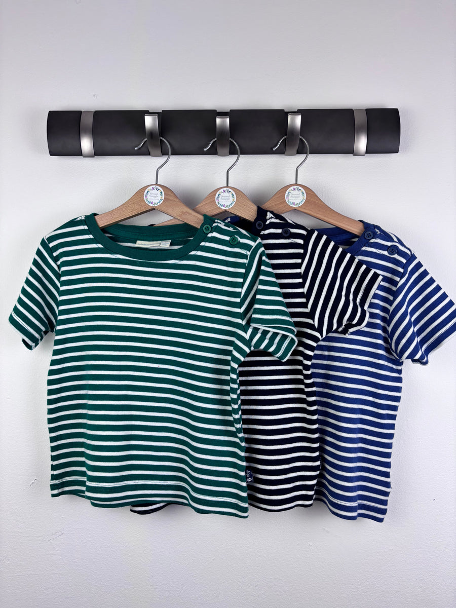 JoJo Maman Bebe Stripe T-Shirts Set 4-5 Years-Tops-Second Snuggle Preloved