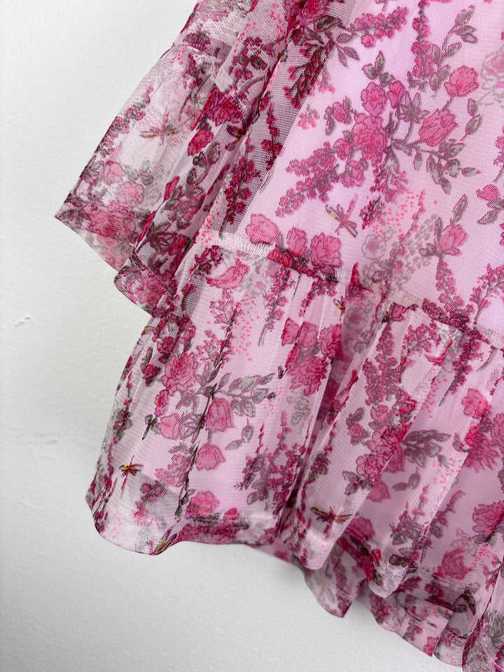 Next Pink Floral Sheer Top 11 Years-Tops-Second Snuggle Preloved