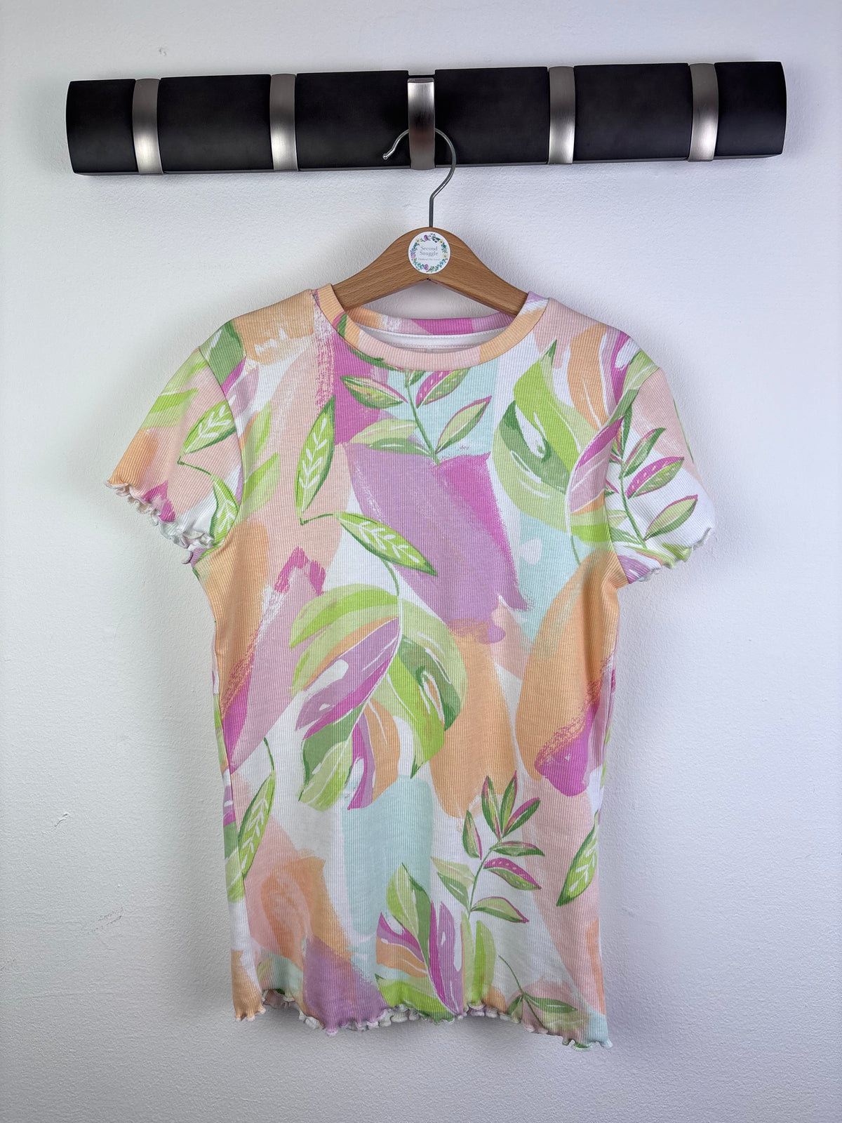 George Pastel Leaf Print T-Shirt 11-12 Years-Tops-Second Snuggle Preloved
