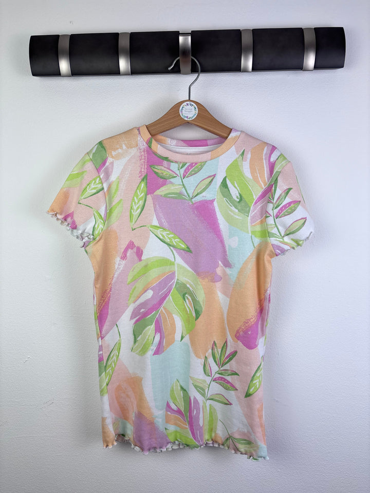 George Pastel Leaf Print T-Shirt 11-12 Years-Tops-Second Snuggle Preloved