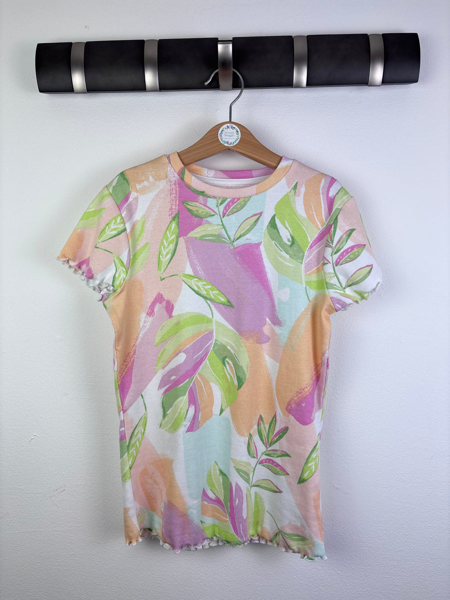 George Pastel Leaf Print T-Shirt 11-12 Years-Tops-Second Snuggle Preloved
