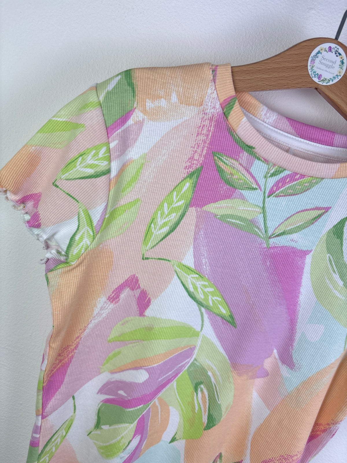 George Pastel Leaf Print T-Shirt 11-12 Years-Tops-Second Snuggle Preloved