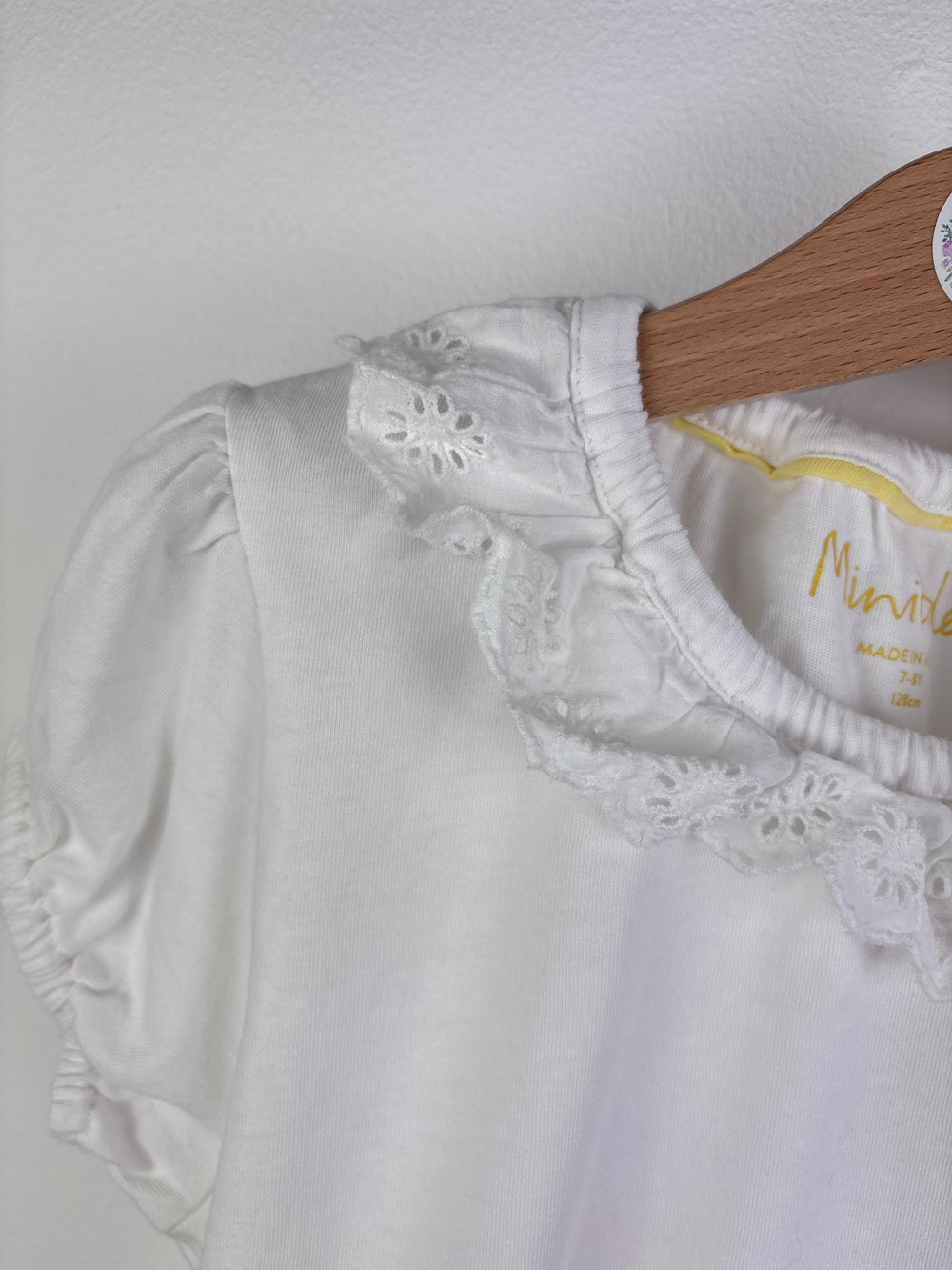 Mini Boden White Lace Collar Top 7-8 Years-Tops-Second Snuggle Preloved